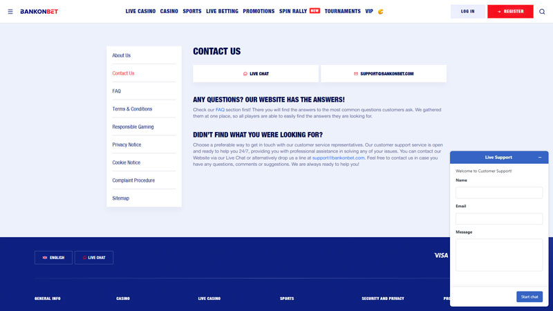 Thumbnail bankonbet support