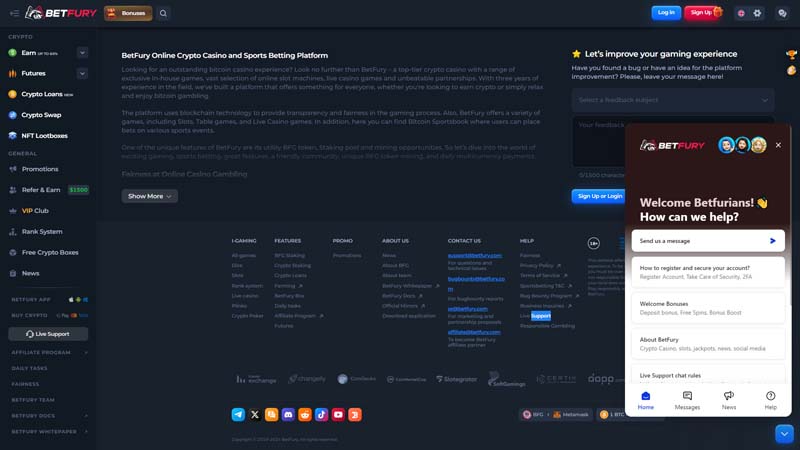 Thumbnail betfury support