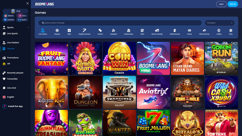 Thumbnail boomerangbet lobby
