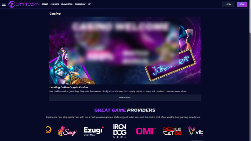 cryptozpin lobby screenshot