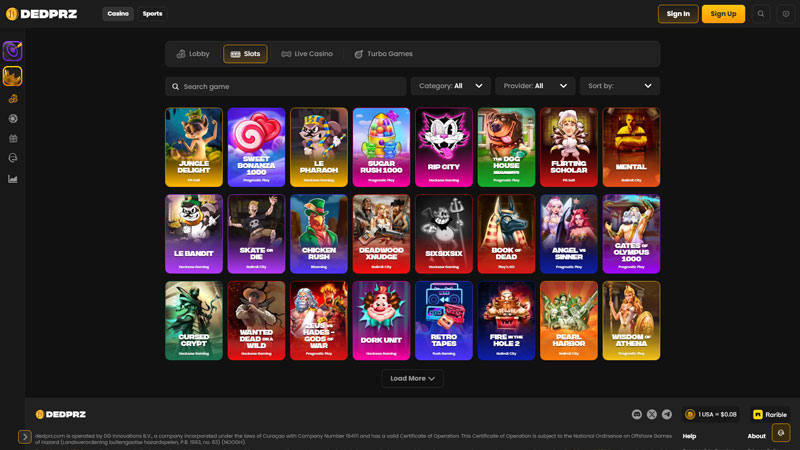 dedprz slots screenshot