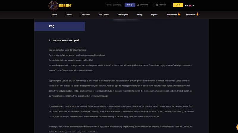 Thumbnail donbet support