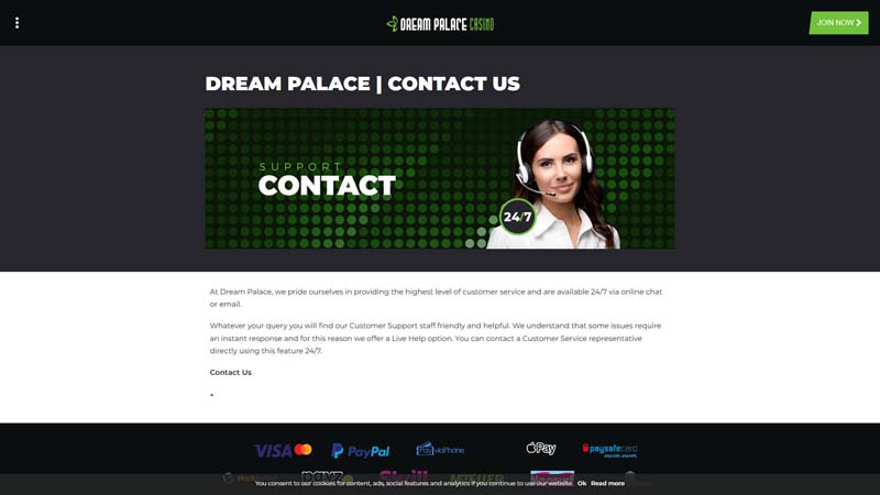 Thumbnail dream-palace-casino support