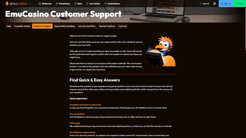 Thumbnail emucasino support