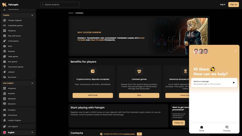 Thumbnail fairspin support