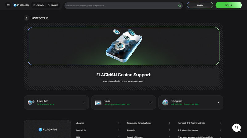 Thumbnail flagman support