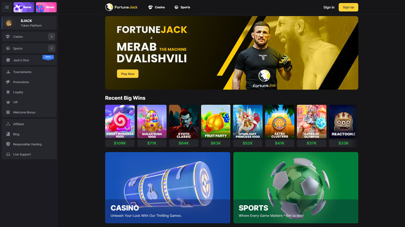 Thumbnail fortunejack lobby