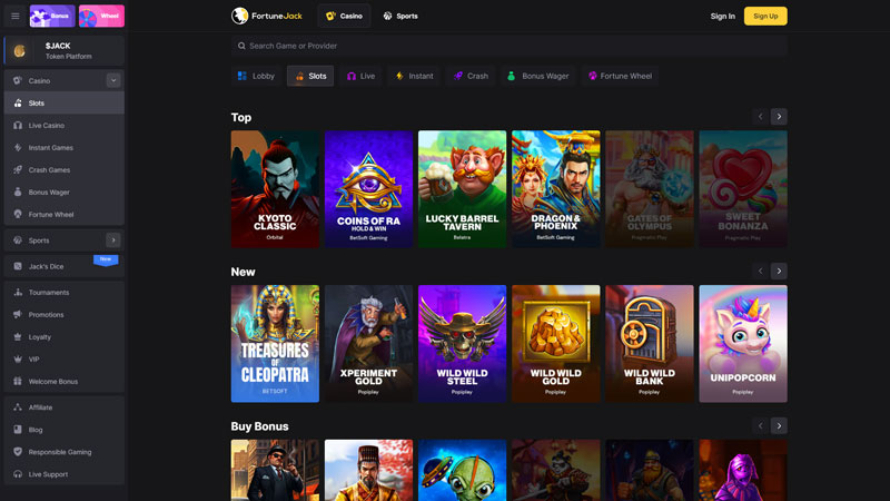 Thumbnail fortunejack slots