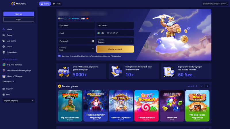 Thumbnail jinxcasino lobby