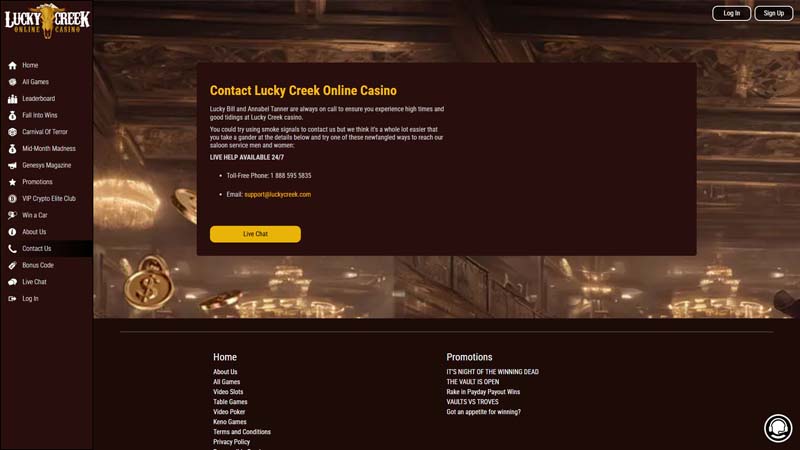 Thumbnail lucky-creek-casino support
