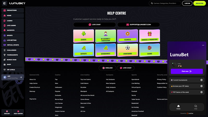 Thumbnail lunubet support