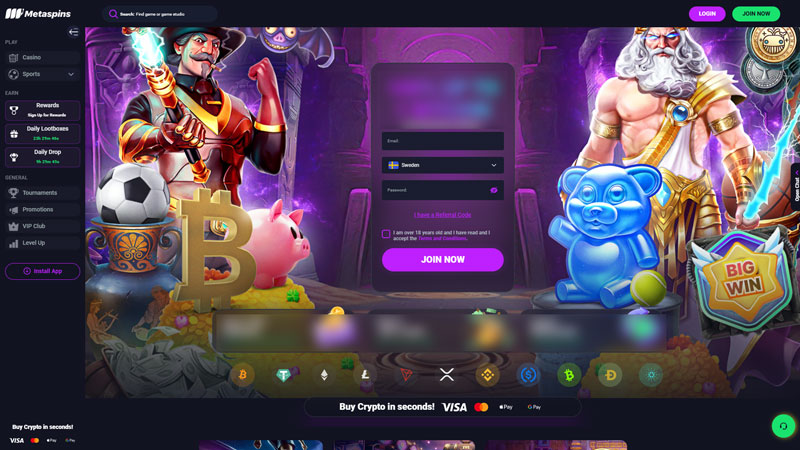 Thumbnail metaspins lobby