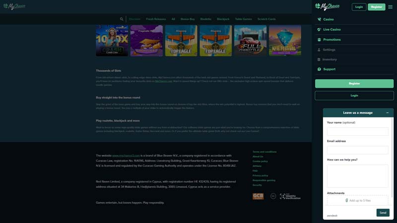 Thumbnail mychance-casino support