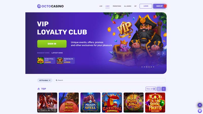 Thumbnail octocasino lobby