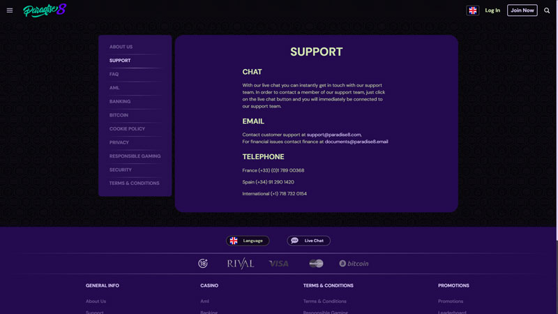 Thumbnail paradise-8 support