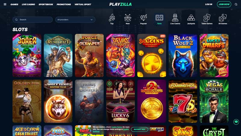 Thumbnail playzilla slots
