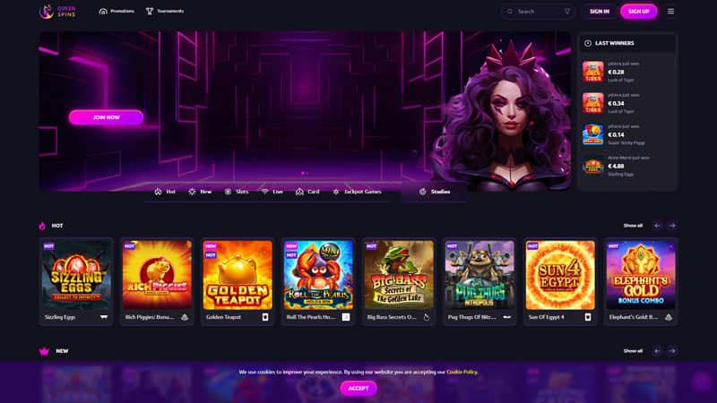 Thumbnail queenspins lobby