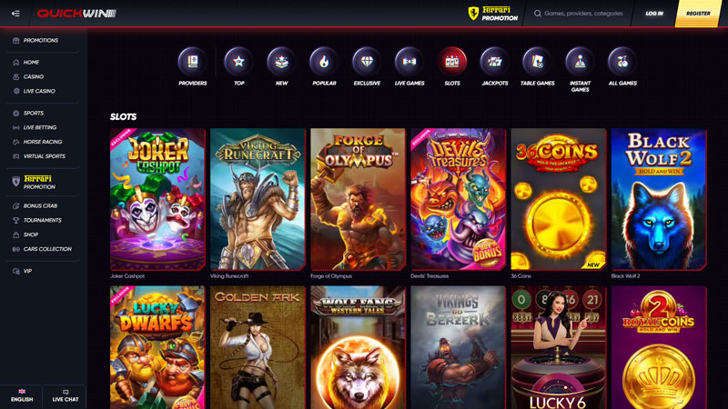 Thumbnail quickwin slots