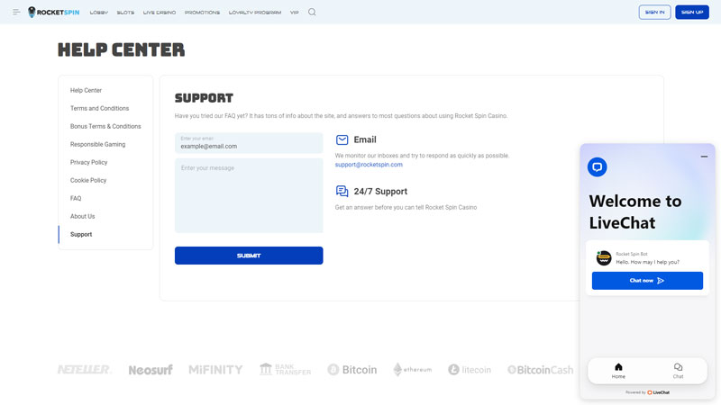 Thumbnail rocketspin support