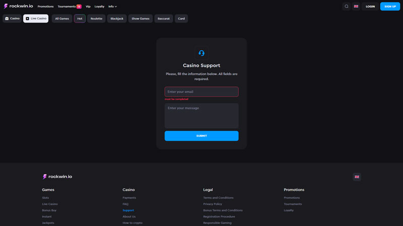 rockwin support screenshot