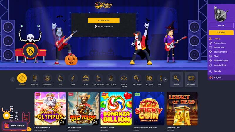 Thumbnail rollingslots lobby