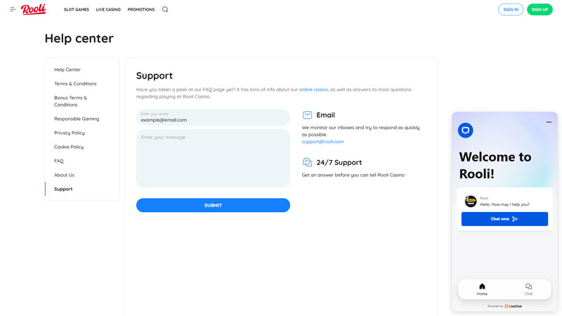 Thumbnail rooli support