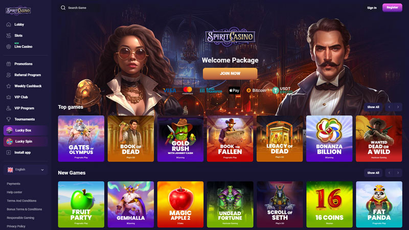 Thumbnail spirit-casino lobby