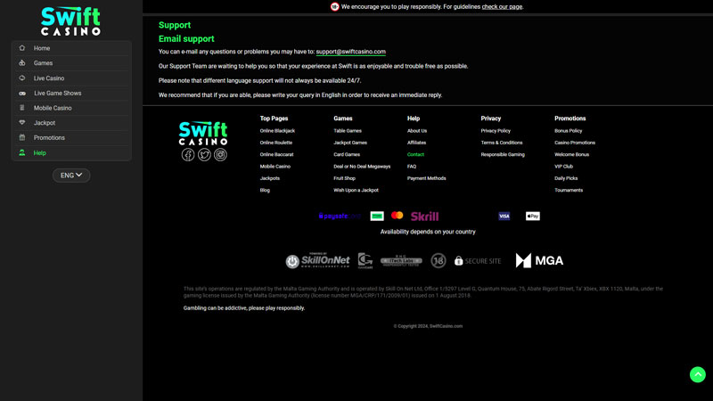 Thumbnail swift-casino support