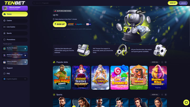 Thumbnail tenbet lobby