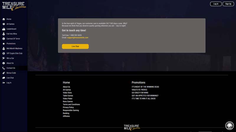 Thumbnail treasure-mile-casino support