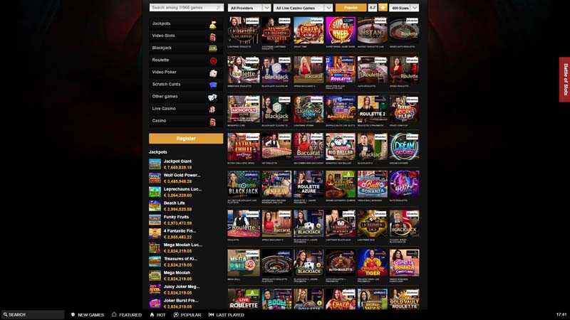Thumbnail videoslots-casino live