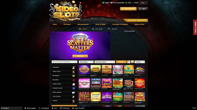 Thumbnail videoslots-casino lobby