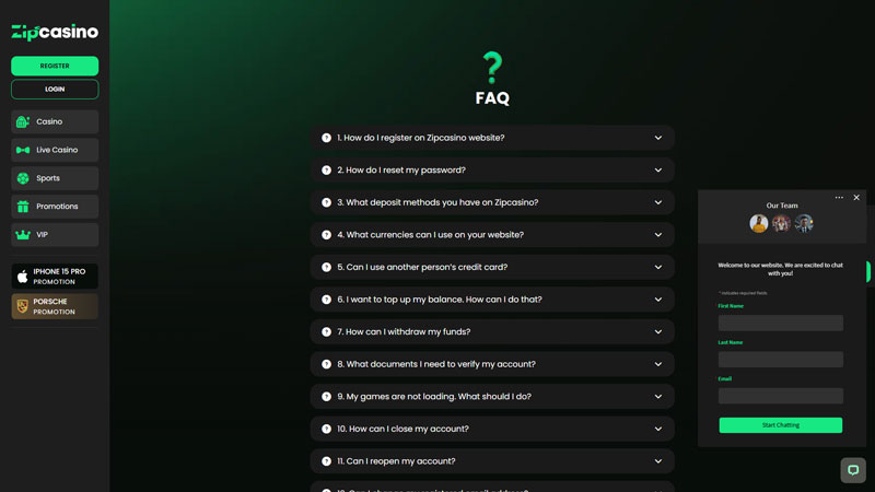 Thumbnail zipcasino support