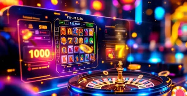 Diferentes tipos de juegos populares en casinos internacionales, incluyendo tragaperras y juegos de mesa.