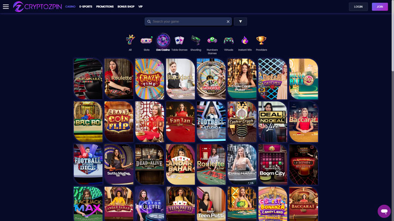 cryptozpin live screenshot