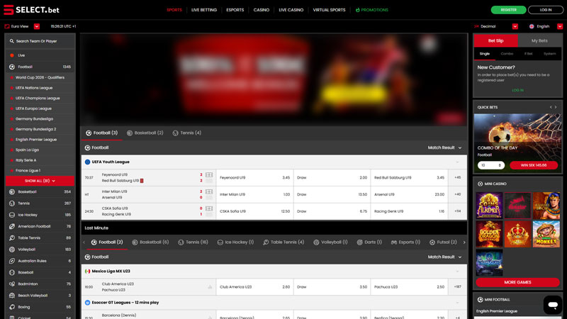 select-bet lobby screenshot