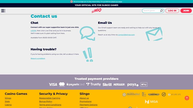 Thumbnail slingo-casino support