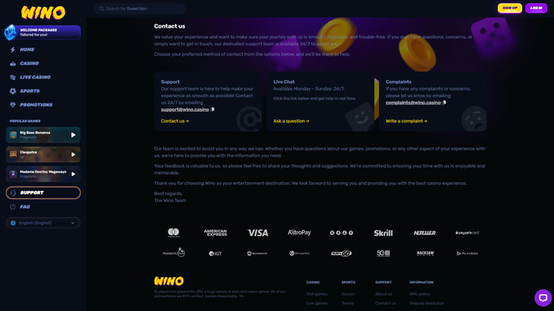 Thumbnail wino support