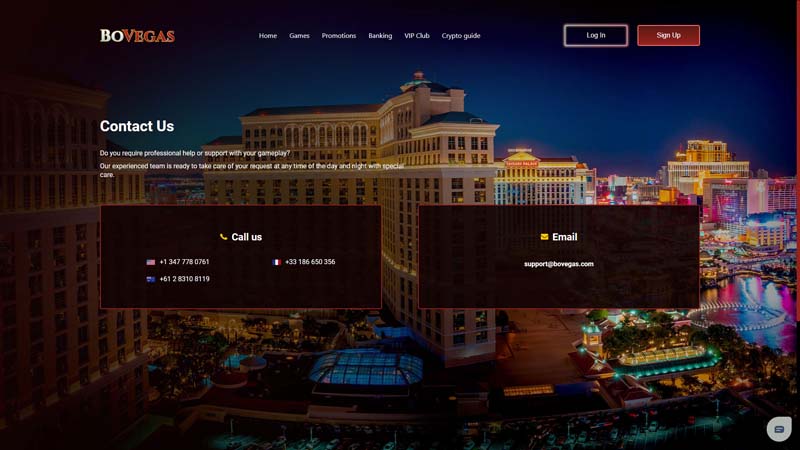 Thumbnail bovegas-casino support