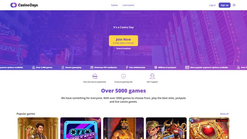 Thumbnail casino-days lobby