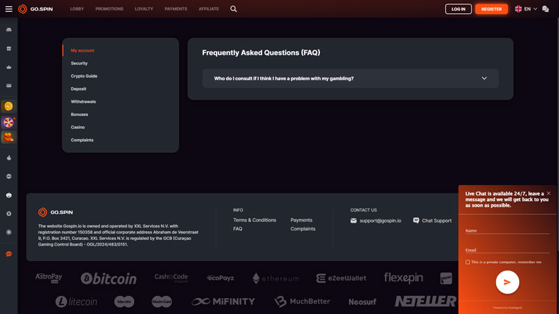 Thumbnail gospin support