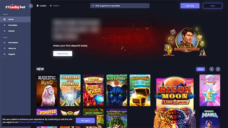 21Luckybet casino review & lobby