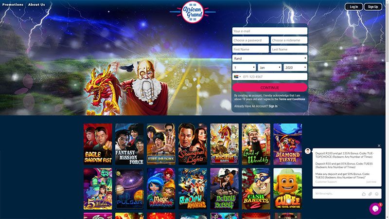 African Grand casino review & lobby