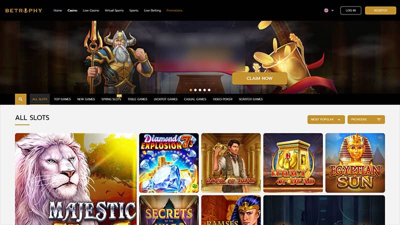 Betrophy casino review & lobby