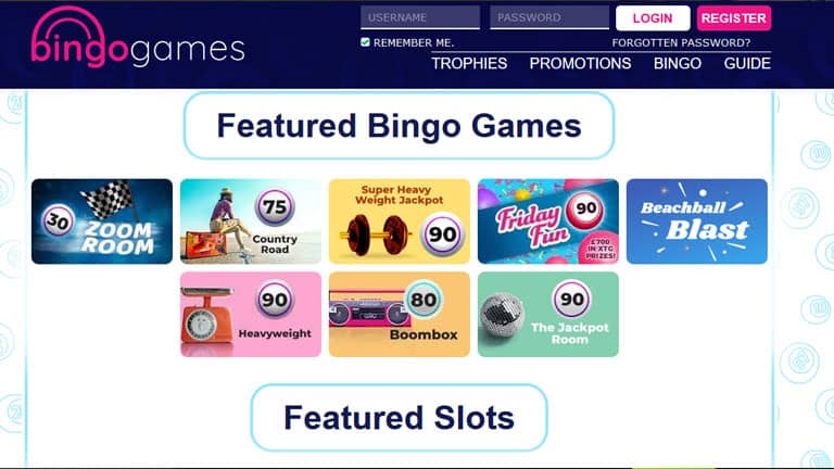 bingo games review & lobby