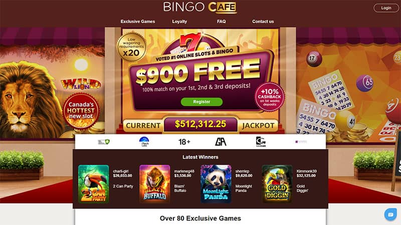 BingoCafe casino review & lobby