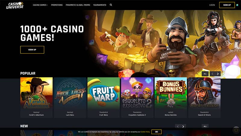 Casino Universe review & lobby