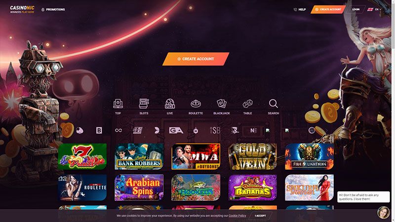 Casinonic casino review & lobby