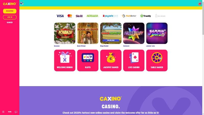 Caxino casino review & lobby