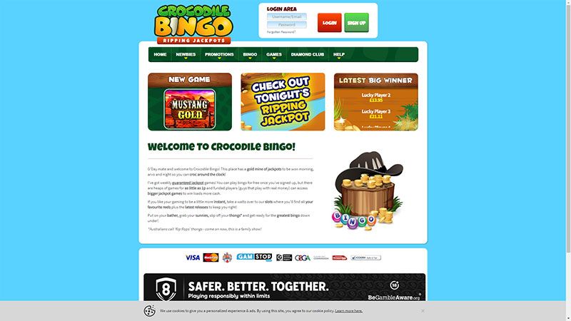Crocodile Bingo casino review & lobby